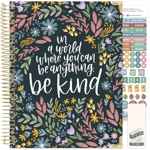 bloom daily planners HARDCOVER 2025 (8.5" x 11") Calendar Year Day Planner (January 2025) - Passion/Goal Organizer - Monthly & Weekly Inspirational Agenda Book - Be Kind