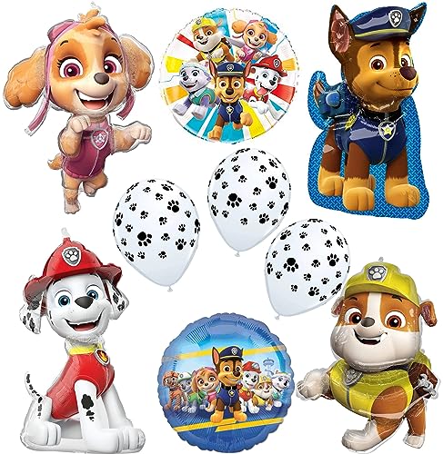 Anagram Paw Pups Chase Rubble Marshall and Skye on Patrol Birthday Party Supplies Balloon Bouquet Decorations, BQ_4134