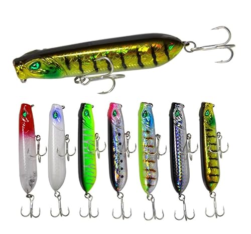 KTGCOZS Pack of 7 Crankbait 8cm/12g Minnow Fishing Lure Hook Tackle Hard Bait Wobbler