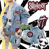 ZOTOONE 55Pcs Metal Band Rock Iron on Patches for Clothing DIY Punk Skull Music Vintage Embroidery Patches for Clothes Backpacks Jeans Appliques Sew on Badges