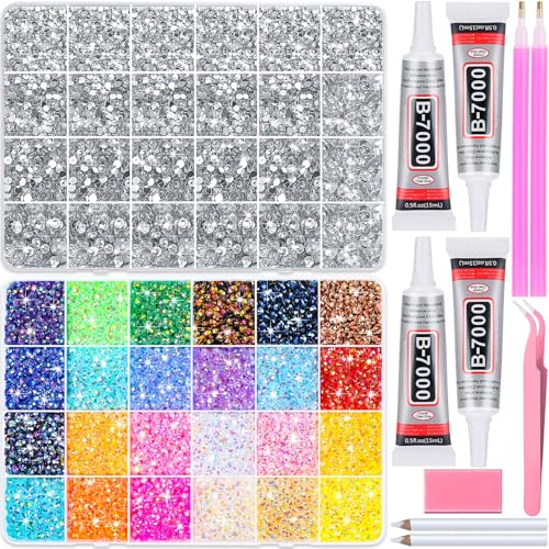 Audab Resin Rhinestone with Jewelry Glue B7000 Adhesive for Crafts, 40000 Pcs