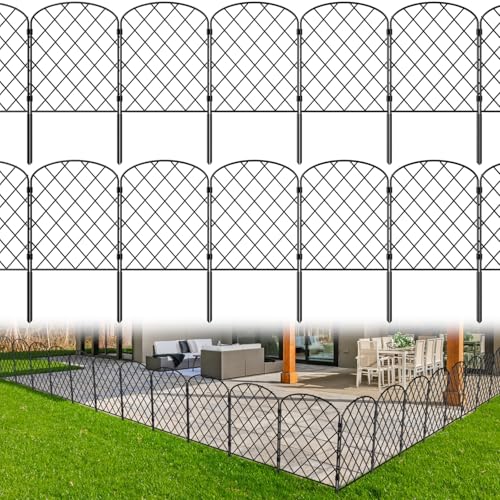 Decorative Garden Fence 25 Pack Garden Fencing Border 27ft(L) x 24in(H) Animal Barrier Fence Panels Rustproof Metal Wire Temporary Fence for Dog Yard Patio Outside, Arched