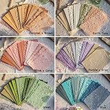 96 Sheets Textured Scrapbook Paper and Mesh Fabric Assorted Set - 6 Pack Mixed Special Paper for Scrapbooking Planner Bullet Junk Journal Supplies Mixed Media Collage Card Embellishments 3.9x5.5 Inch