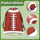 Berlune 24 Pieces Football Party Favors Drawstring Gift Bags Football Sports Goodie Bags Super Birthday Supplies Bulk Bowl 10 x 7 Inch