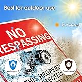 GicnKeuz Large Video Surveillance Signs, 18x12 Inches No Trespassing Sign Private Property Sign,Engineer Grade Reflective Aluminum, Fade Resistant,Indoor or Outdoor Use (2-Pack)