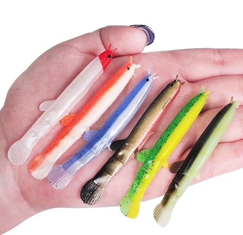 KTGCOZS Pack of 20 Soft Bait 3" Artificial Silicone EEL Lure Worms Shad EEL Seabass Fishing Tackle
