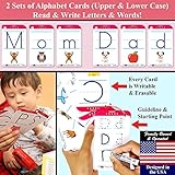 THINK2MASTER Premium 186 Laminated Alphabet, Sight Words & Phonics Flash Cards for Pre K & Kindergarten. (Bonus: 2 Dry Erase Markers, 5 Rings). Learn to Read, Write, Count, Add & Subtract Numbers.