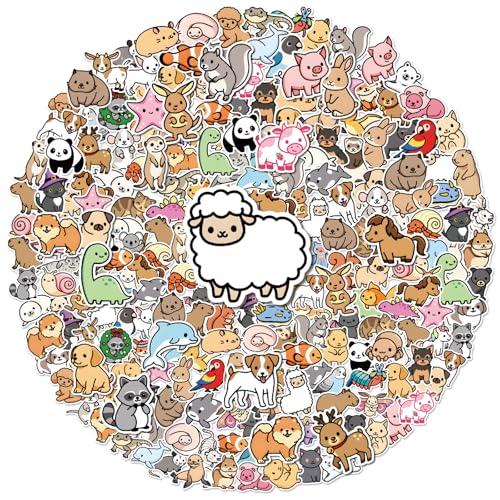 Anwyll 300Pcs Animal Stickers for Kid - Cute Animal Water Bottle Stickers Waterproof Vinyl Animals Sticker Self Adhesive Pet Reward Sticker for Baby Teacher Classroom Back to School Sufari Party Decor