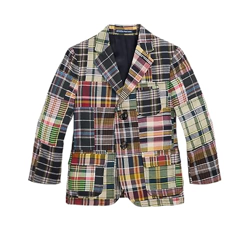 Polo Ralph Lauren Boys Indigo Patchwork Cotton Blazer Sport Coat 7