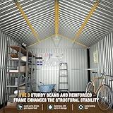 10x12 Ft Outdoor Storage Shed, Extra Large Metal Shed with Lockable Doors, 2 Windows, Outside Steel Tiny House Ideal for Garden, Backyard, Patio Utility, Tool Storage, Chicken Coops