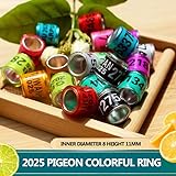 100Pcs Pigeon Leg Rings Multicolor Aluminium Pigeon Leg 8mm Rings Dove Leg Rings Identify Bands Plastic with 2025 AU Training Foot Ring and Word Earring, Quality Durable Bird Health Supply