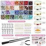 selizo Ring Making Kit with Crystal Beads, 28 Colors Crystal Jewelry Making Kit with Crystals, Jewelry Wire, Pliers and Earring Making Supplies for Jewelry Making