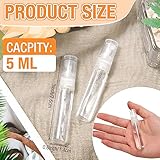 Tanlade 300 Pcs Mini Spray Bottles Clear Refillable Glass Perfume Bottles Fragrance Scent Sample Perfume Atomizer Glass Empty Travel Sprayer Pocket Dispenser Refillable Container (5ml)