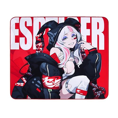 EspTiger Pioneer Series Tang Dao Gaming Mouse Pad - Large 480 x 400 x 4mm, Anime-Style RED, Polyurethane Non-Slip Base, Superior Control Cloth Surface for FPS Precision