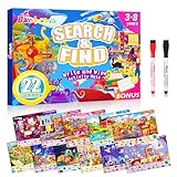 Search and Find Books for Kids 3-8 - 22 Travel Games for Car and Airplane, Preschool Learning Activities, Road Trip Activities for Toddlers, Easter Gift for Kids