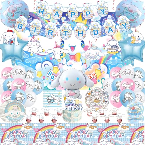 167 Pcs Cartoon Dog Theme Party Supplies For Boys,Girls,Birthday Party Decorations,Includes banners,spirals, backdrops,tablecloths,plates,knives,forks and spoons,stickers,foil balloons,cake toppers