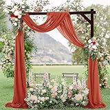 THORISE 7.3FT Wooden Wedding Arch Stand Square Wood Arch Wedding Arbor for Ceremony Party Proposal Scene Garden