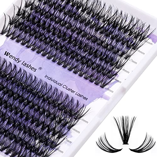 Cluster Eyelashes 30D/40D 240PCS 16-20mm Mixed Individual Lashes C/D Curl 0.07mm Matte Black Cluster Eyelash Extensions Soft Lightweight Individual Lashes Cluster 3D Effect (30/40D-C, 16-20mm Mixed)