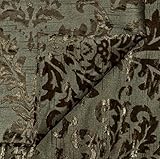 Fabric Mart Direct Olive Burnout Velvet Fabric by The Yard, 54 inches or 137 cm Width, 1 Yard Green Velvet Fabric, Damask, Upholstery Clothing Wholesale Fabric, Window Treatment