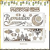 Faccito Ramadan Decorations Ramadan Eid Mubarak Kareem Stickers, Islamic Wall Decor Happy Ramadan Mubarak Arabic Party Decor, Window Living Room Bedroom Mirror Wall Ramadan Party Decorations Supplies