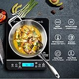 Duxtop Portable Induction Cooktop Burner, Induction Hot Plate with LCD Sensor Touch 1800 Watts, Silver 9600LS/BT-200DZ