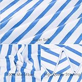 JML Microfiber Beach Towels, Large Bath Towel Set (6 Pack, 27" x 55") - Cabana Stripe - Quick Dry Microfiber Towels for Pool, Bath, Sport, Yoga, Camping, Swimming, Blue