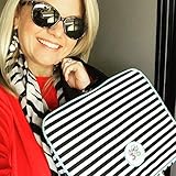 me & my BIG ideas Storage Case - The Happy Planner Scrapbooking Supplies - Black & White Stripe - Holds Your Planner & Accessories - Zippered Bag with Handle & 2 Removable Pouches - 12 x 10.5 x 4 in.