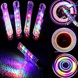 R REIFENG 8 Pcs 5 LED Bike Tyre Tire Wheel Valve Lamp Flashing Bicycle Wheel Light Bike Wheel Cap Lights Bike Spokes Lights Night Cycling Safety Warning