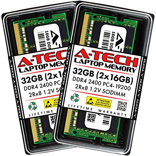 A-Tech 32GB Kit (2x16GB) RAM for Acer Aspire 5 A515-43-R19L Laptop | DDR4 2400MHz SODIMM PC4-19200 (PC4-2400T) Non-ECC 1.2V 260-Pin Max Memory Upgrade Modules