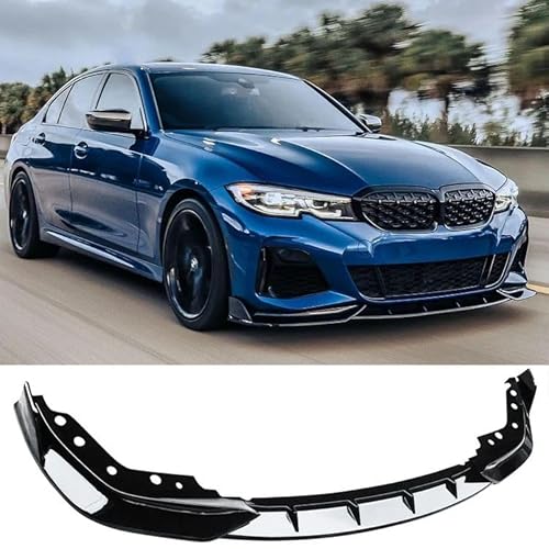 AUTRAGO Front Bumper Lip for 2019 2020 2022 2023 BMW 3 Series G20 G28 M Sport Gloss Black ABS Plastic 3 PCS Front Lip Spoiler Splitter