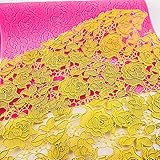 Warmoor Silicone Cake Fondant Mat, Rose Impression Lace Mold (16 x 12 inches, Pink Rose)