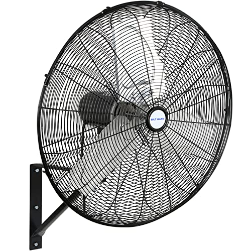 BILT HARD 6500 CFM 24in. High Velocity Industrial Wall Mounted Fan, 3-Speed Oscillating Heavy Duty Air Circulator for Commercial Use, Garage, Warehouse, Factory and Jobsite - UL Listed