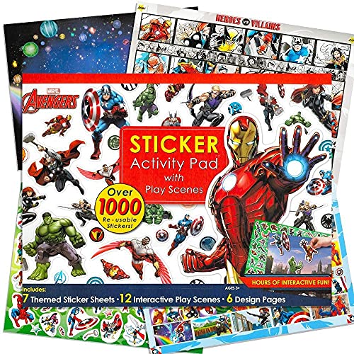 Marvel Super Heroes Stickers Activity Book ~ Over 1000 Super Hero Stickers ~ Captain America, Iron Man, Hulk, Thor, Wolverine, Spiderman, Black Widow, and More!