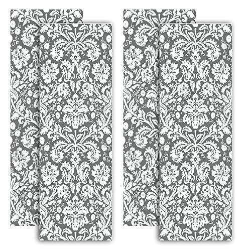 Appliance Art Deluxe School Locker Magnetic Wallpaper | Decorative | Magnetic Vinyl for Instant Update | Trimmable | Easy Install, Remove & Reuse | Set of 4 Sheets | Damask Charcoal