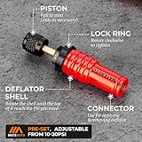 MateAuto Automatic Tire Deflator Kit, 4 Piece Adjustable Auto Air Down Tire Deflators, 10-30 PSI Screw-on Tyre Air Down Tool for Offroad 4x4 (4 Piece Red)