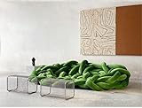 TUANMER Italian python sofa creative personality designer living room villa special-shaped winding woven sofa model room leisure sofa (Green,Long size)