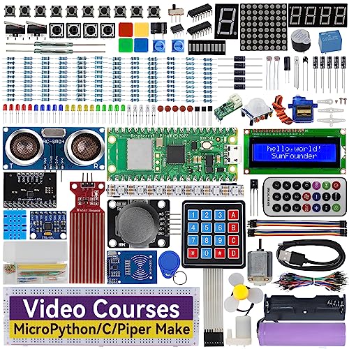 SunFounder Raspberry Pi Pico W Ultimate Starter Kit with Online Tutorials, RoHS Compliant, 450+ Items, 117 Projects, MicroPython, C/C++ (Compatible with Arduino IDE)