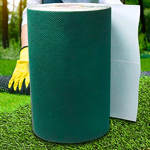 Upstreet Artificial Grass Turf Seaming Tape, (6 in x 82 ft) ($0.37/Foot), Synthetic Self-Adhesive for Turf Grass, Lawn Grass Carpet Jointing, Indoor & Outdoor Turf Rug, Pet Grass - Green