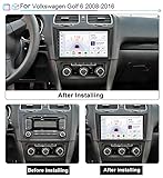 9 Inch Car Radio Compatible for Volkswagen Golf 6 2008-2016 with GPS Navigation CarPlay Android Car Eight-Core 4G Bluetooth WiFi MirrorLink Steering Wheel Remote Control(T4 8 Core 4G+WiFi 4G+64G)