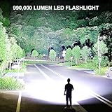 Lylting Rechargeable LED Flashlights High Lumens, 990000 Lumens Super Bright Flashlight with 5 Modes & Waterproof, Powerful Handheld Flashlight for Camping Emergencies