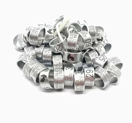 60pcs 2mm to 16mm Customized Birds Rings Pigeon Leg Bands Aluminium Printing Letters Year Numbers Metal Mark Name Personal (Green)