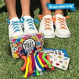 Silly Feet No Tie Shoe laces for Kids Shoelaces for Sneakers and Adults No Tie Curly Laces Twisty Elastic Children 10 Pairs Neon Colors