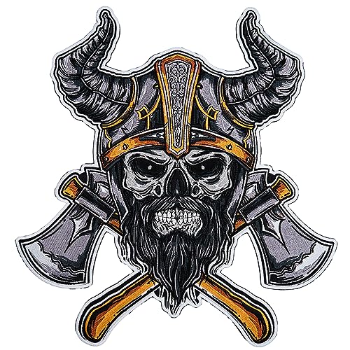 Viking Large Back Embroidered Patch for Vest Iron-on Sew on, Multi-Color