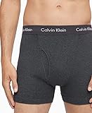 Calvin Klein Men's Cotton Classics 5-pack Boxer Brief, 2 Blue Shadow Body W/Blue Shadow Waistband, 2 Charcoal Heather Body W/Charcoal Heather Waistband, 1 Black Body W/Black Waistband, Medium