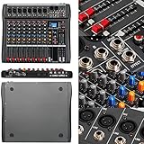 Depusheng DX8 Professional Mixer Sound Board Console 8 Channel Desk System Interface Digital USB MP3 Input 48V Phantom Power Stereo DJ Studio FX Steel Chassis,Black Bluetooth USB Audio Mixer for PC