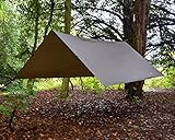 DD Hammocks - DD Superlight Tarp (10ft x 10ft) - 100% Waterproof Ripstop Nylon Compact Ultralight & Multifunctional Rainfly Tarp Tent Shelter for Camping Backpacking Hiking Adventure (Coyote Brown)