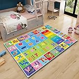 ABC Carpet,Kids Carpet for Playroom, Classroom Floor Play Mat for Kids,Preschool Rugs wtih ABC, Numbers, Animals, Extra Large Thick (78.7X59 Inch)