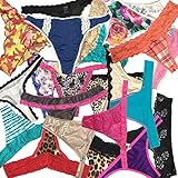 EMBEK Women¡¯s Underwear Assorted Pack of 24 Silk G-Strings T-Backs Lace Thongs Sexy Panties(XS)