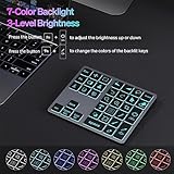 Doohoeek Bluetooth Shortcut Keyboard for Adobe Photoshop for PC Computer, Desktop, iPad & MacBook, PS Shortcut Hotkeys Keypad Rechargeable with 7-Color Backlit Key for MacOS, iOS & Windows