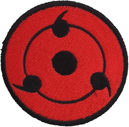 VALKYNEA 100% Embroidered Patch Inspired by Anime Fan Art/Sharingan Eye/Patch Embroidery/Embroidered Applique (Thermoadhesive/Iron On), Unico